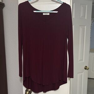 Elegant Burgundy Long Sleeve Tee